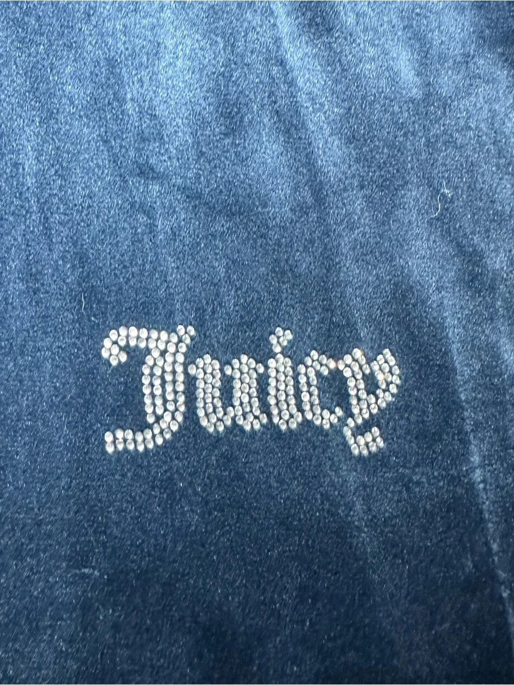 Juicy Couture Dark Navy Velour Rhinestone Tracksuit Set Matching Large L